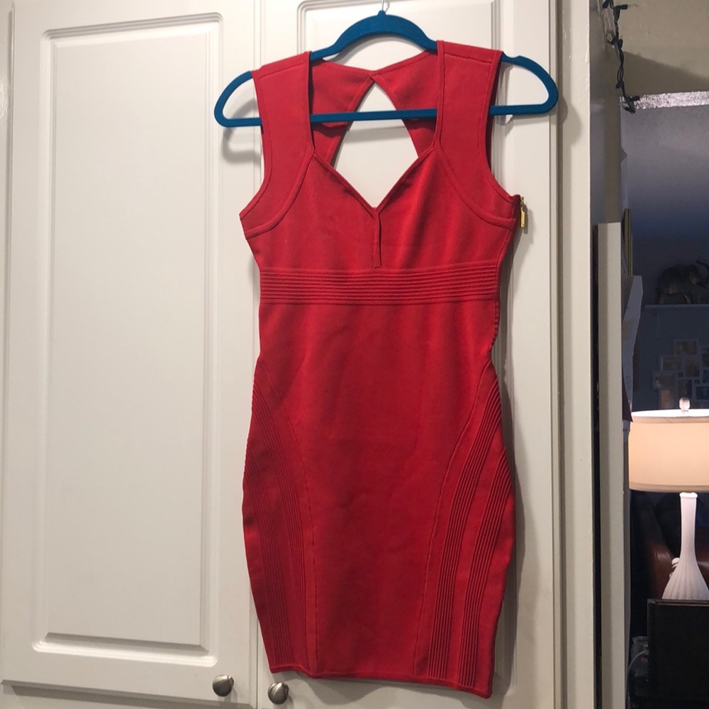 Fire Engine Red Bandage Dress